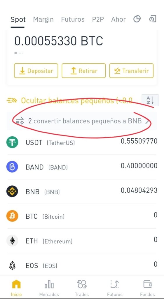conversion binance