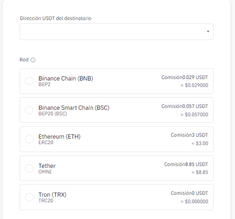 Transferencias Tether