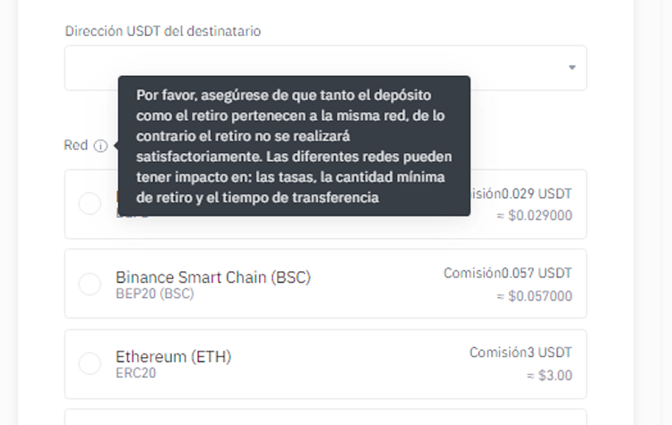 transferencias tether usdt