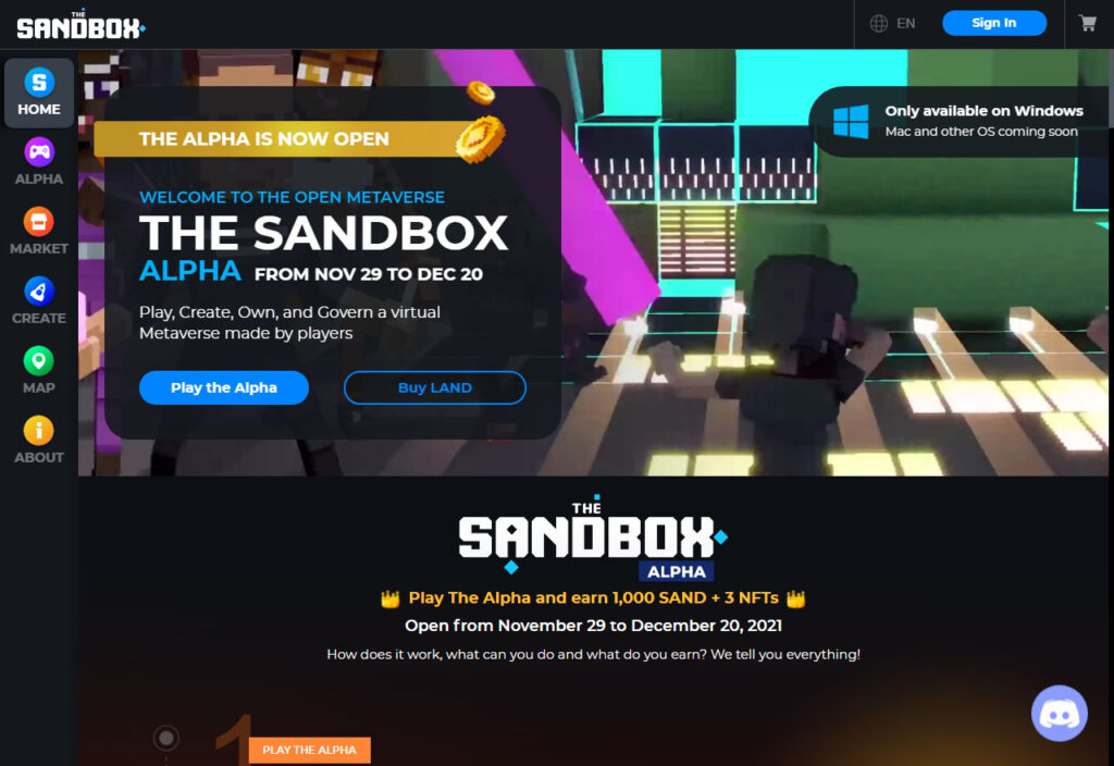 the sandbox metaverso