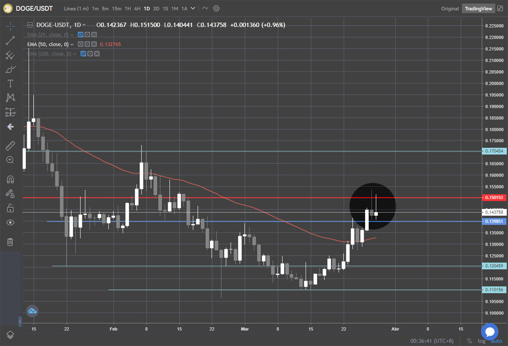 precio dogecoin resistencia