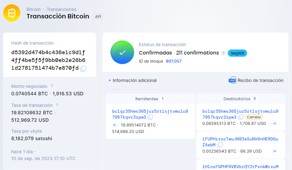Tarifa bitcoin