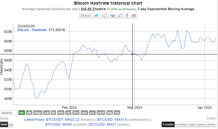 Halving hashrate bitcoin