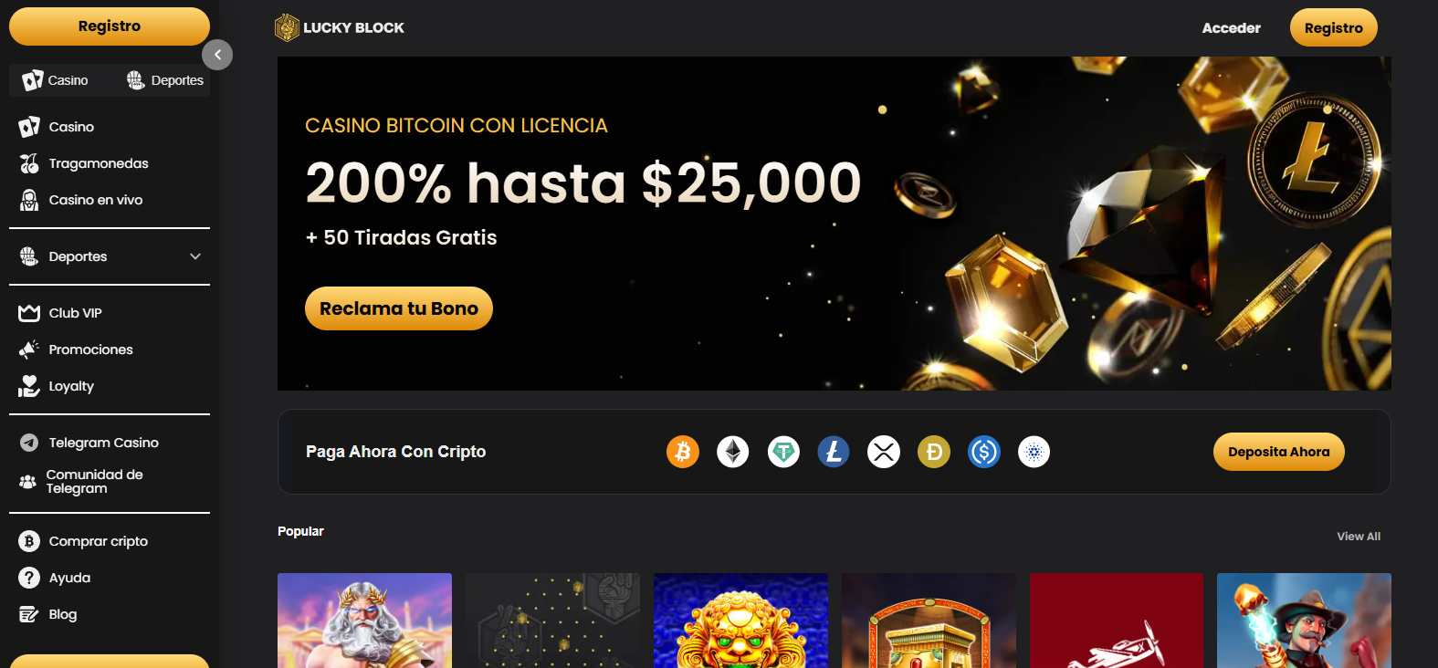 Lucky block casino bitcoin
