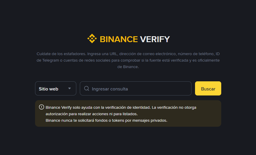Binance Verify estafa estafadores