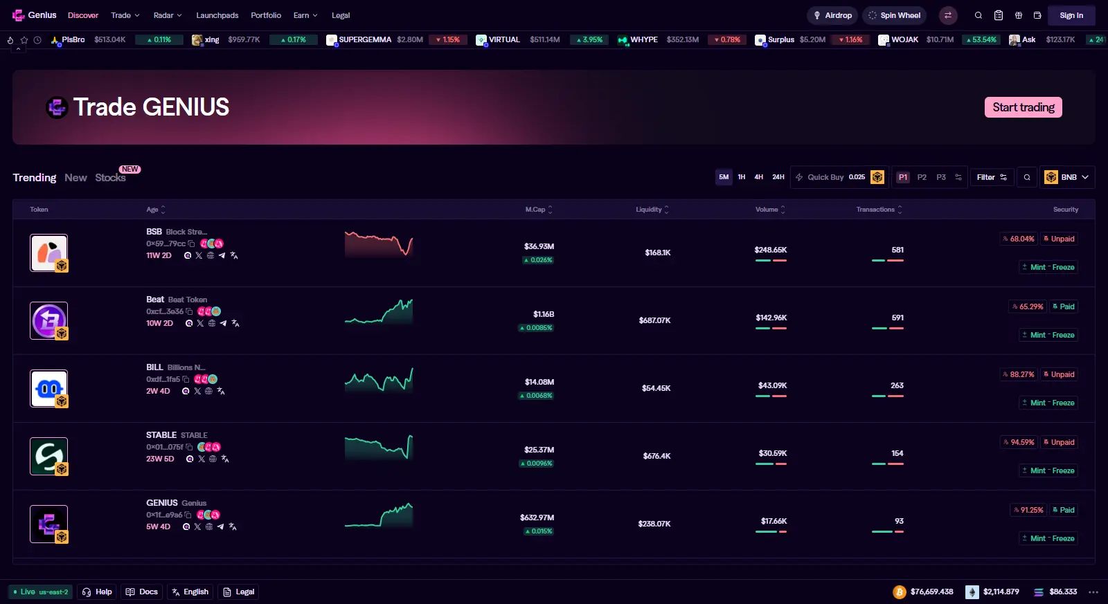 Genius Terminal, GENIUS, Binance, professional trading, privacy in DeFi,