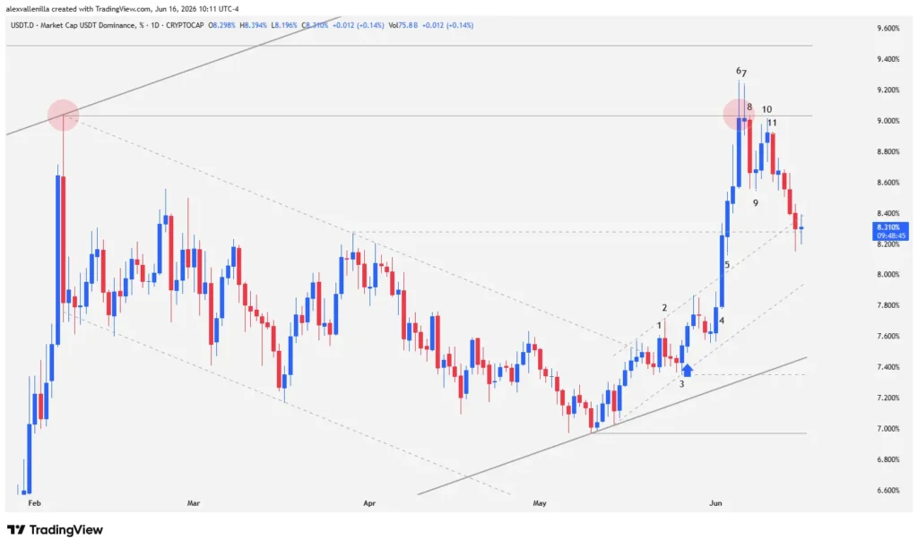 USDT Dominance Triggers Macro Reversal via Price Action