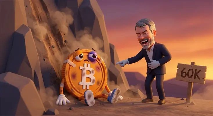 Massive ETF outflows and a surprise MicroStrategy sale plunge the price of bitcoin below $60,000 in the face of a firm Fed.