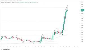 Technical price action chart of NEAR Protocol displaying a bull channel breakout and resistance levels at $3.38 and $4.53.
