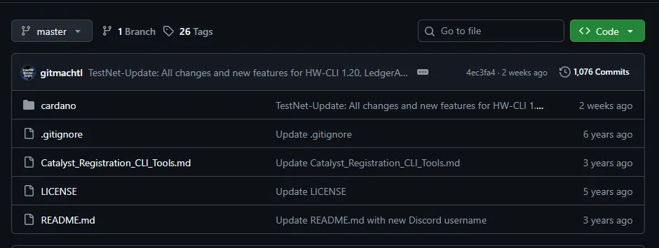 Graphic code interface for Cardano SPOS scripts connected to a Ledger hardware wallet.