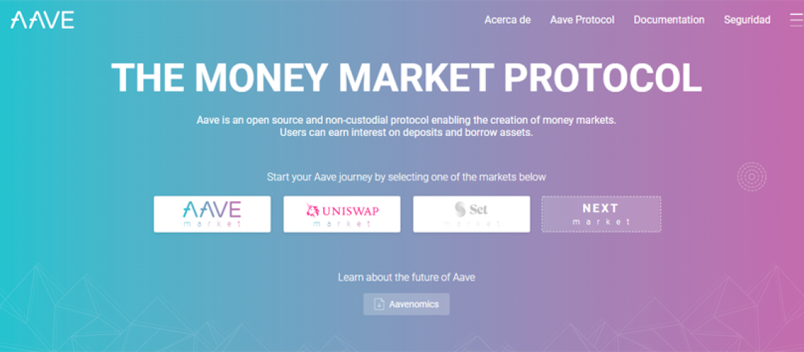 LEND es el “token” del protocolo AAVE, un mercado monetario descentralizado y sin custodia en el que se hacen depósitos y préstamos